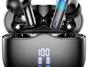 Wireless Earbuds, Bluetooth 5.3 Headphones in Ear with HiFi Stereo Deep Bass, 4 ENC Noise Cancelling Mic Wireless Earphones 40H Playtime, Bluetooth Earbuds Dual LED Display, IP7 Waterproof, USB-C