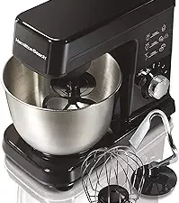 Hamilton Beach 6 Speed Electric Stand Mixer with Stainless Steel 3.5 Quart Bowl, Planetary Mixing, Tilt-Up Head, 300W Motor, Black (63325)